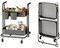 2 Tier Foldable Rolling Cart, Metal Utility Cart with Lockable Wheels, Folding Storage Trolley for Living Room, Kitchen, Bathroom, Bedroom and Office, Black